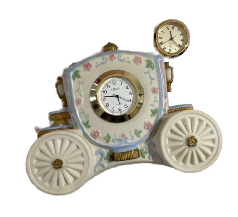 1994 Lenox  Cinderella Coach Disney Enthusiast Porcelain Collectors Mantel Clock